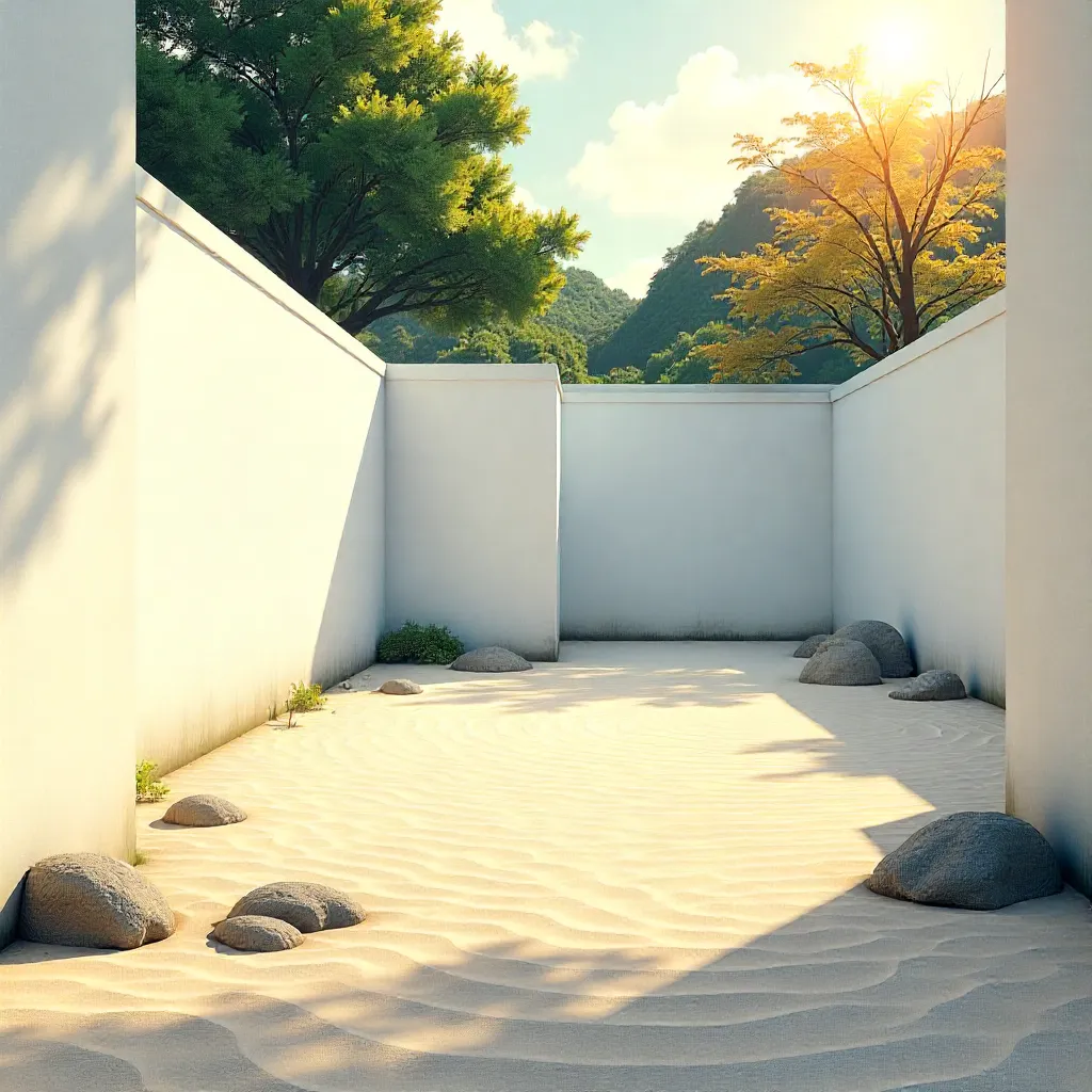 Zen garden inspired decor elements