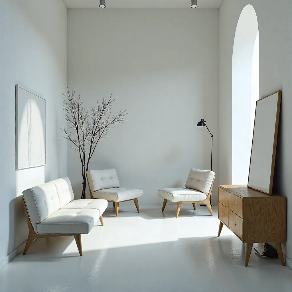 Serene minimalist home interior with elegant decor